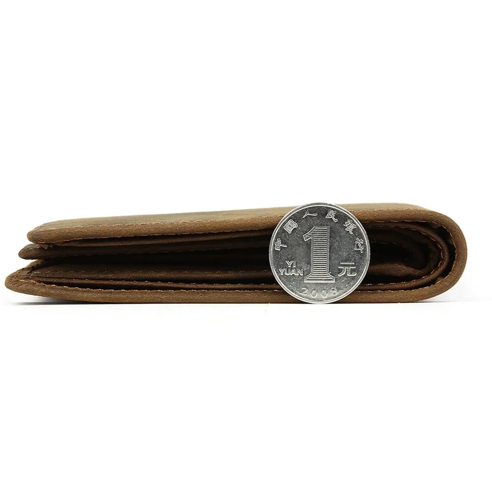 Tiding дизайнерский итальянский кошелек из воловьей кожи короткий двойной складной кошелек с Съемный чехол для карты мужской маленький однотонный Кошелек для монет темно-коричневый