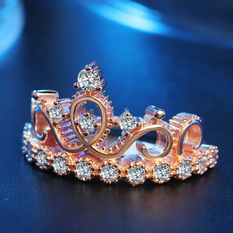 Женское кольцо с короной и кристаллами в стиле панк|crown ring|claddagh ringengagement ring |