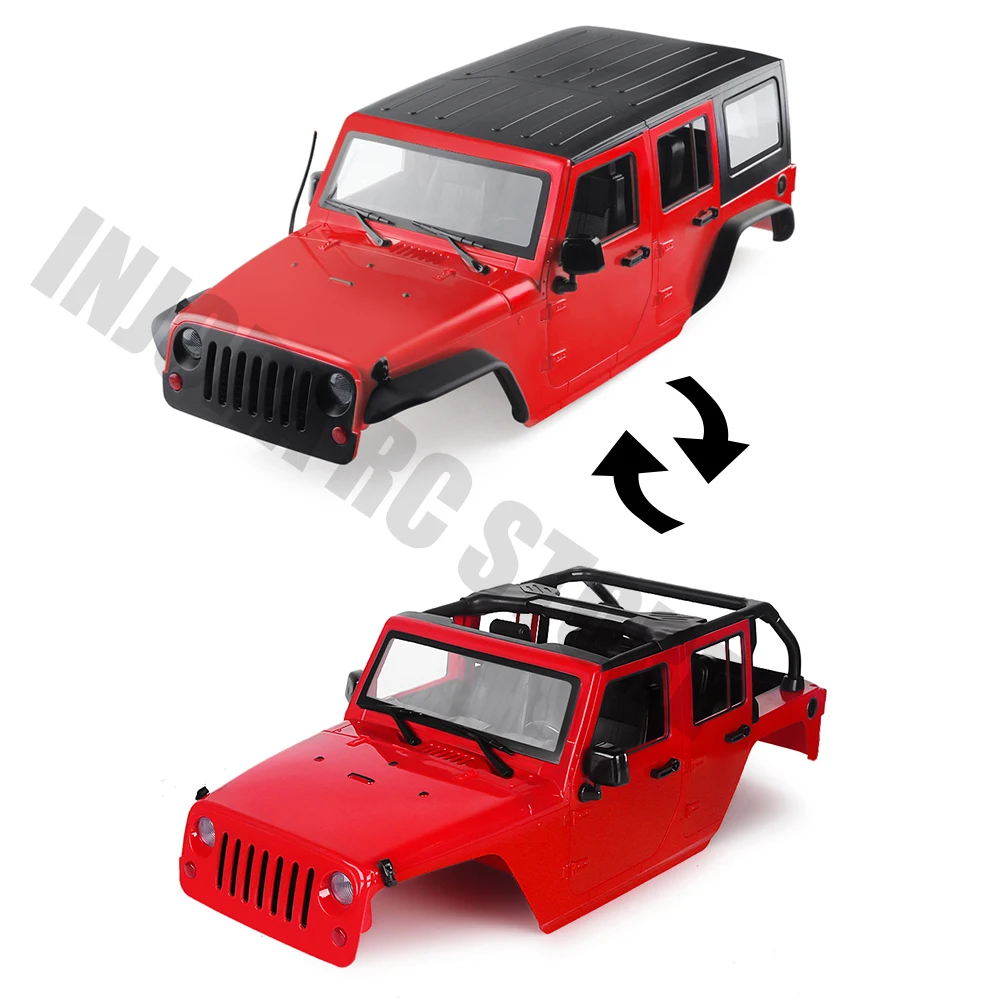 1 компл. Конверсии оболочки части для открытого автомобиля Jeep Wrangler 313 мм Колесная база кузова 1/10 RC Гусеничный осевой SCX10 90046
