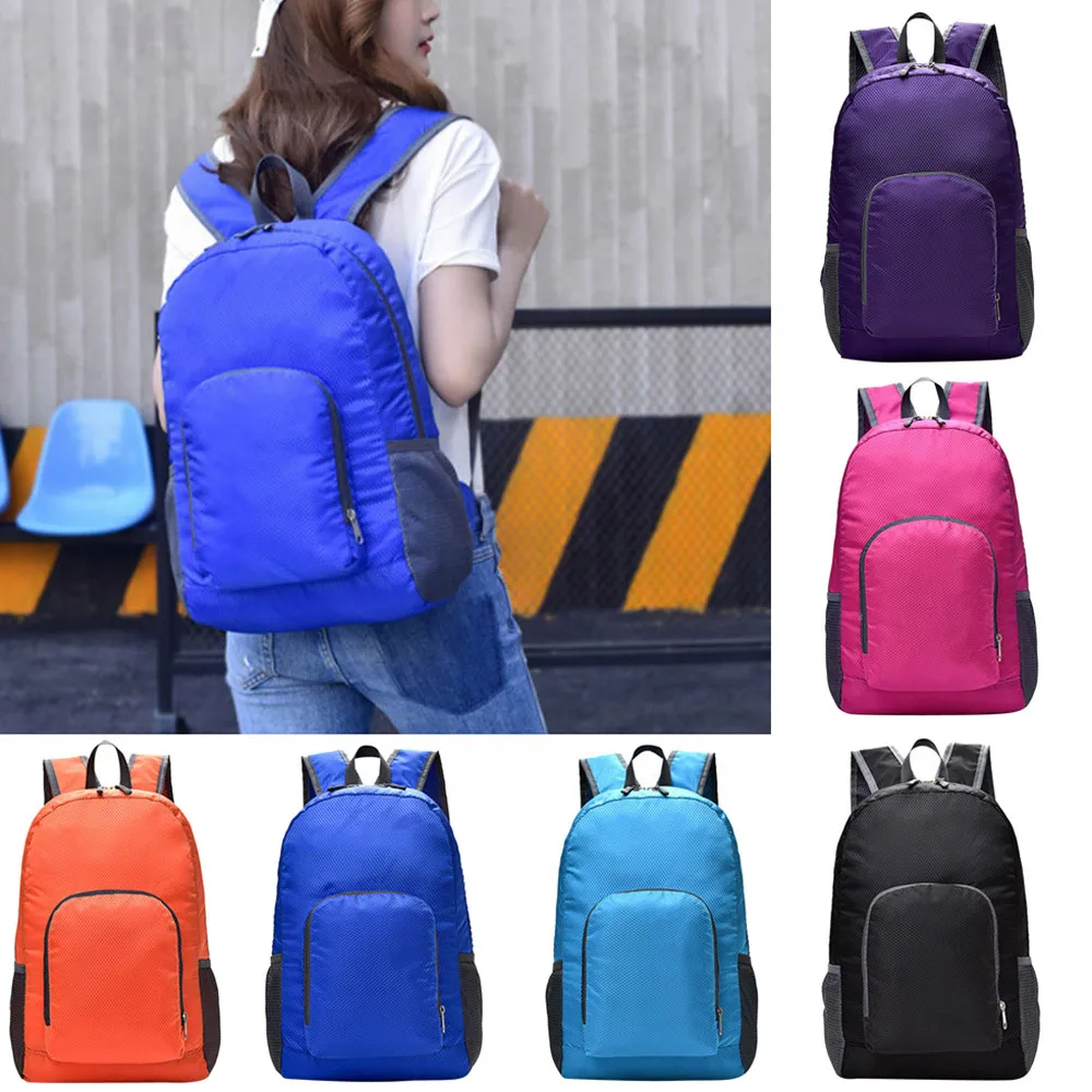 Neutral Backpack Women men Fashion Solid Color Zipper waterproof Nylon