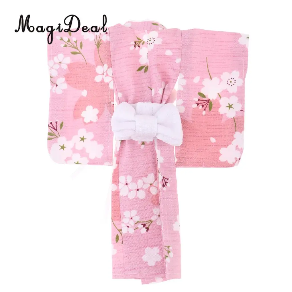 Gorgeous 1/6 Dolls Japanese Style Kimono Outfits for Blythe for BJD Dolls Accessories Blue Cherry Blossoms