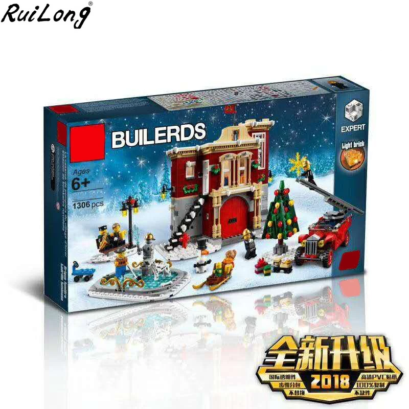 

New Creator Set Winter Village Fire Station Compatible Legoingly Creator 10263 Building Blocks Bricks Toys Christmas Gifrts
