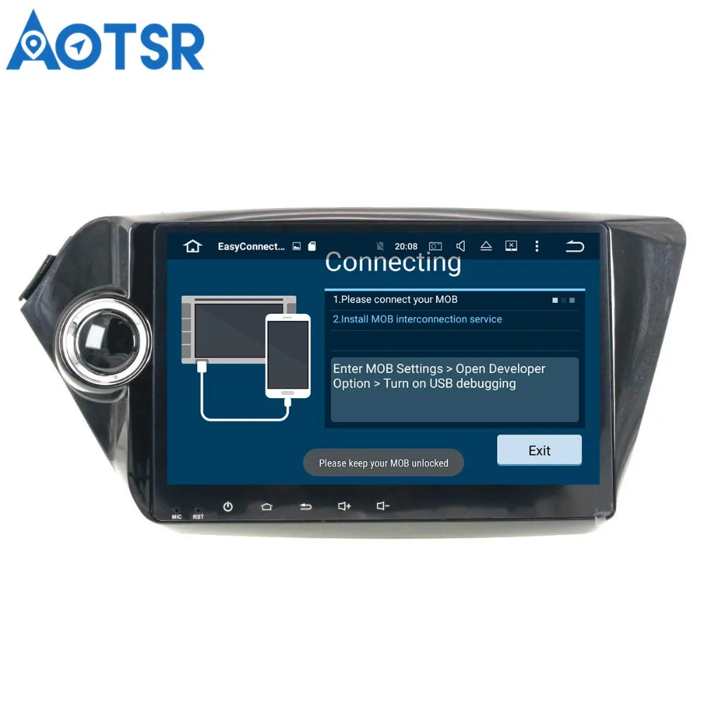 Автомобильный DVD проигрыватель Aotsr Android 8 1 с GPS навигацией для KIA K2 RIO 2010 2017