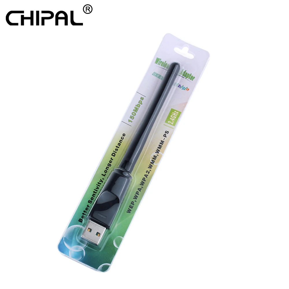 

CHIPAL 150Mbps USB WiFi Adapter 150M Mini Wireless Network Card LAN Wi-Fi Receiver Wi Fi Antenna 802.11 b/g/n for Desktop Laptop