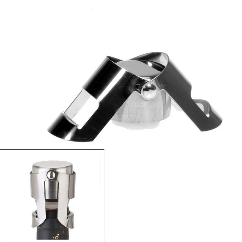 Portable Stainless Champagne Sparkling Wine Bottle Stopper Sealer Bar