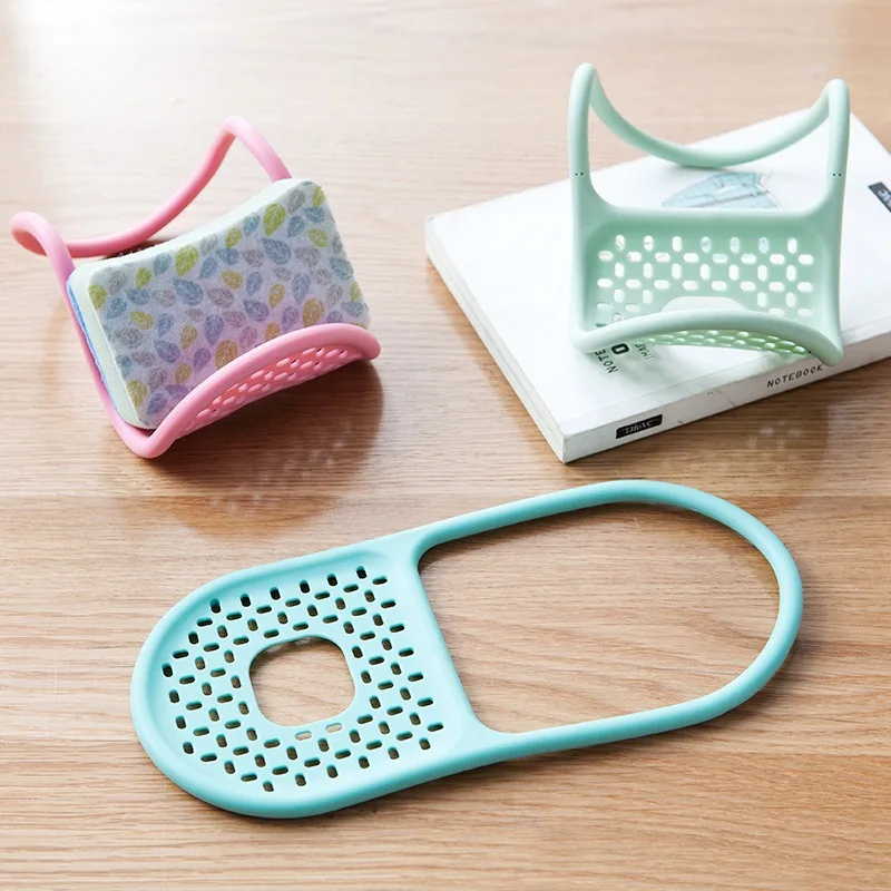 Balleenshiny للطي رفوف الحمام حمام بالوعة شنقا أدوات المطبخ تخزين الرف الإسفنج غسل البنود الإسفنج المنظم حامل