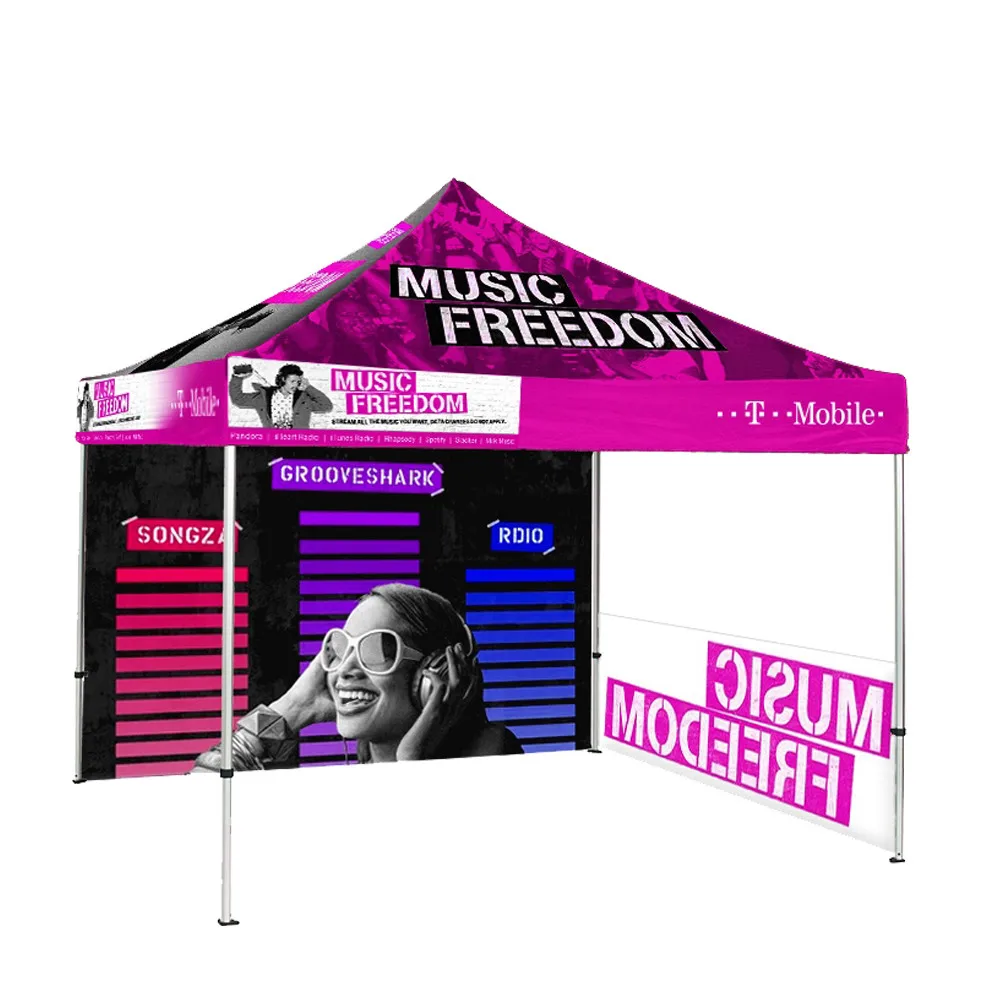 

Hexagonal 40*40*1.8mm aluminum customized logo printing party pop up gazebo, adverts tent in 3*3m size for outdoor events