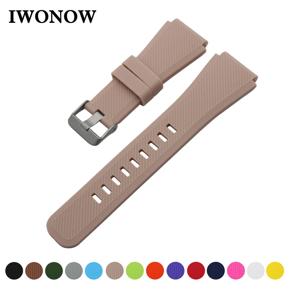 

Silicone Rubber Watch Band 22mm for Asus ZenWatch 1 2 Men WI500Q WI501Q Quick Release Strap Stainless Steel Buckle Bracelet