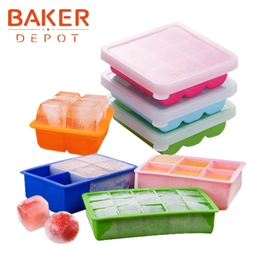 BAKER DEPOT силиконовая форма для льда лоток виски квадратная пудинга и Желе Форма