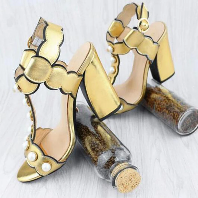 gold high heels open toe