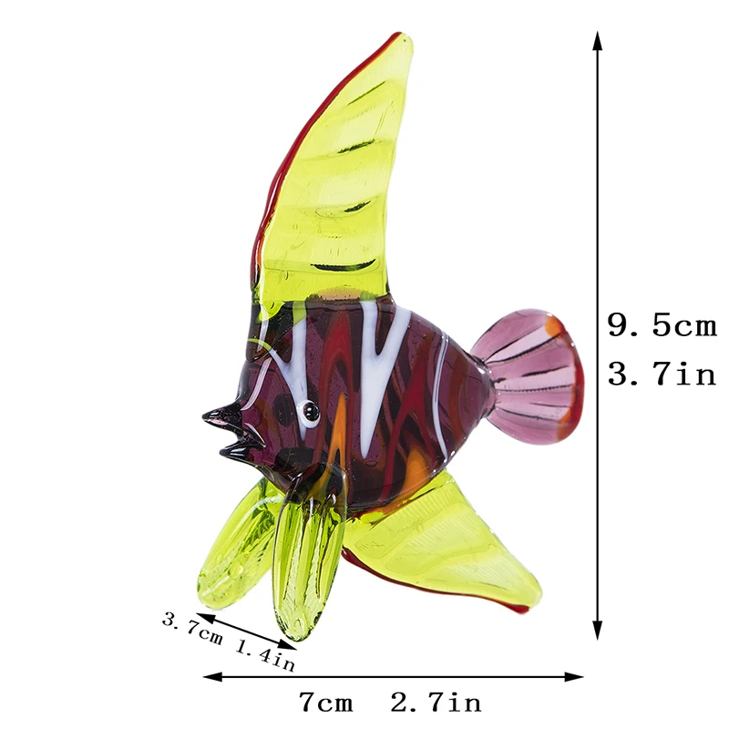 Стеклянные статуэтки H& D, цветные морские животные, муранское произведение искусства, хрустальная мебель, ручная работа, фигурка аквариума, Декор, набор из 4