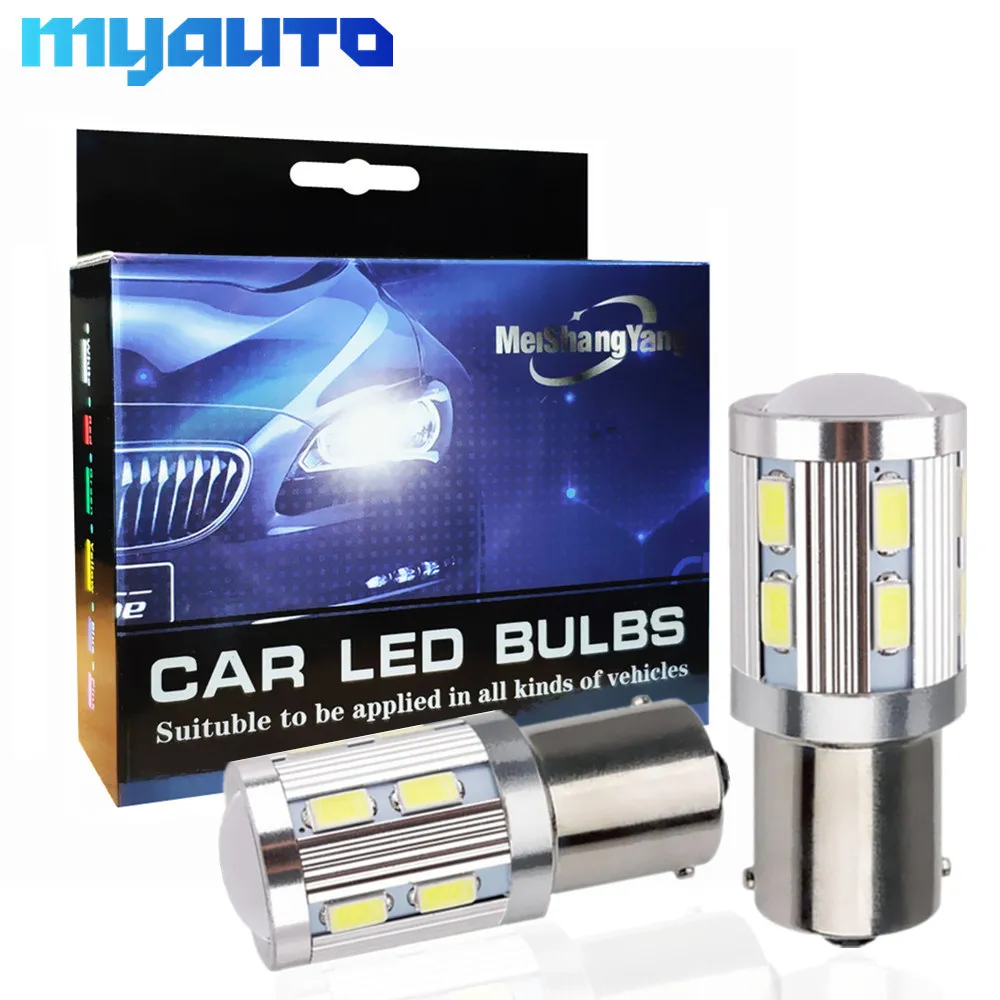 2 шт. 1156 светодиодный P21W BA15S светильник с чипом 12 SMD 5730 авто Стоп сигнал поворота