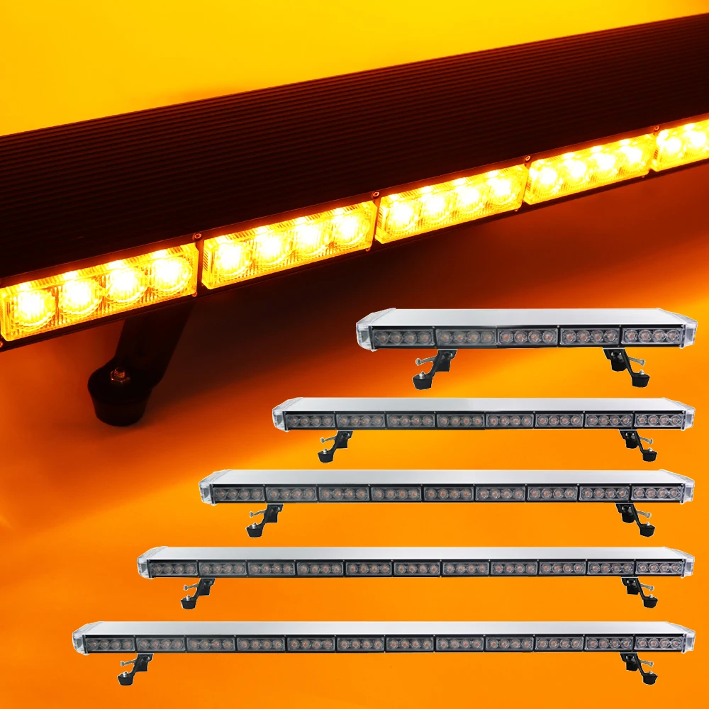 

25" to 54" Led strobe flash warning light bar Police Car Trucks Beacons Safety emergency lights Lightbar Amber Yellow 12V 24V