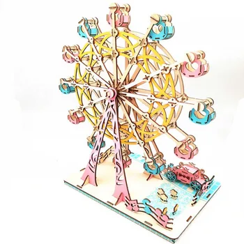 

NEW DIY 3D Laser Cutting Wooden Ferris Wheel Puzzle Game Gift for Children Kids Model Building Kits Popular Toy