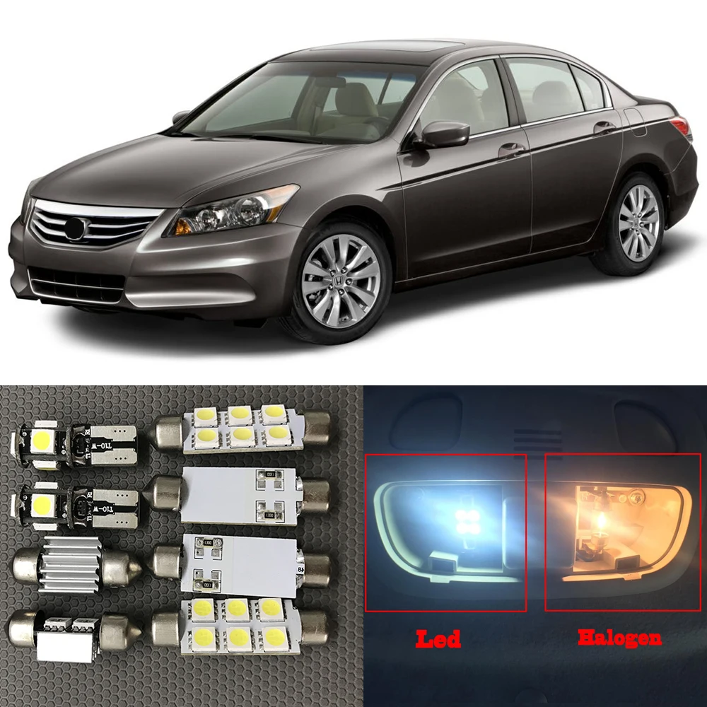 Us 10 59 11 Off 10pcs Bright White Led Light Bulbs Interior Package Kit For 2003 2012 Honda Accord Led Map Dome Trunk License Plate Light Lamp In