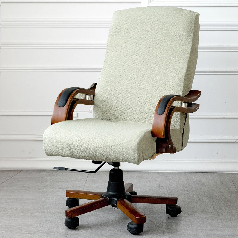 3 размера, жаккардовые Чехлы для офисных стульев, эластичные Чехлы для компьютерного кресла, чехлы для сидений, подлокотников, чехлов для стульев, растягивающийся вращающийся подъемник - Цвет: Light Grey