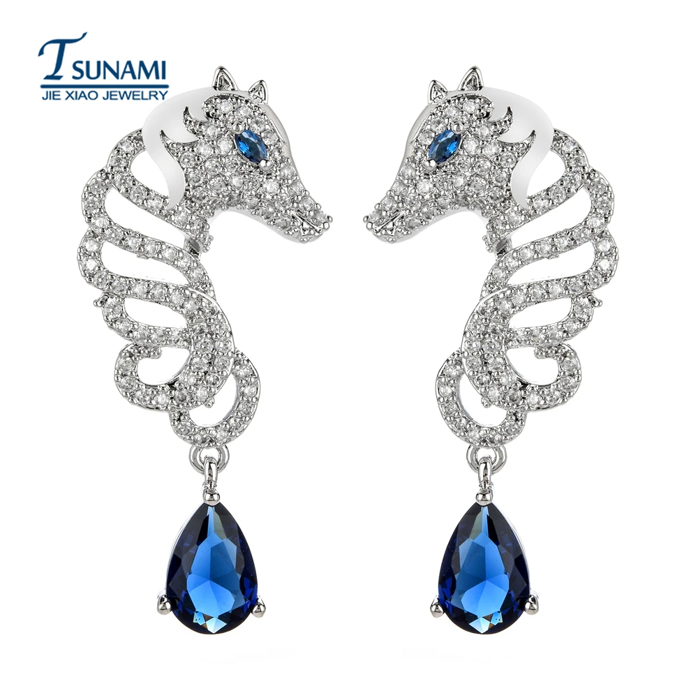 

New fashion miniature set of seahorse zircon earrings High quality exaggerated jewelry for women/girls ER-201