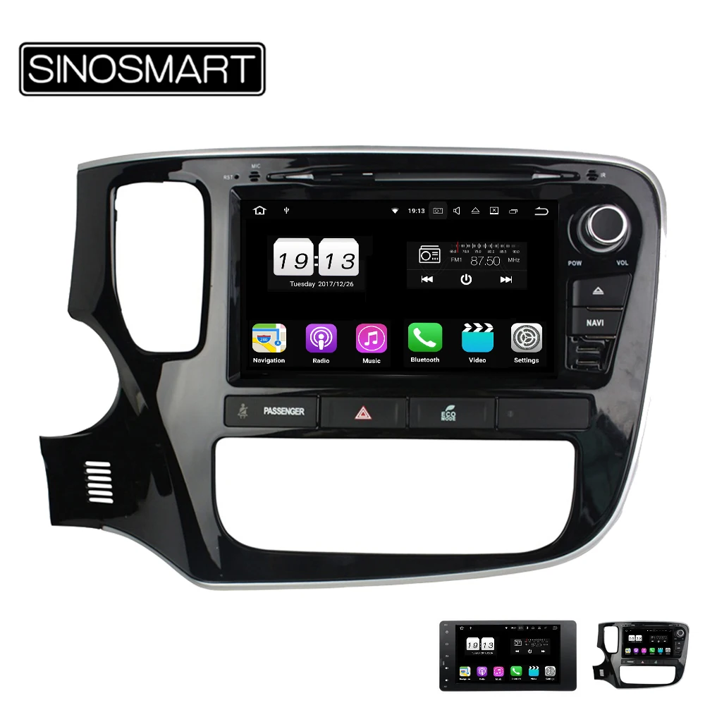 

SINOSMART 2 din Android 9.0 4G RAM 8 core CPU Car DVD GPS Navigation Player for Mitsubishi Outlander 2014 2015