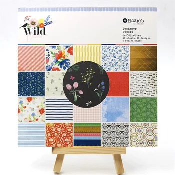 

KSCRAFT 40pcs 6" Single-side Printed Wild Flowers pattern creative papercraft art paper handmade scrapbooking kit set books