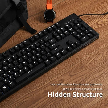 

Ajazz AK535 104 key Wired Ergonomic Mechanical Keyboard Red /Blue Switch Wired White Backlit Gaming Keyboard for Laptop