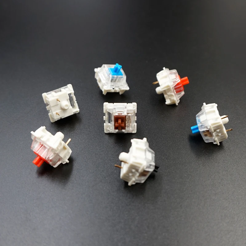  Gateron mechanical keyboard switch 3 pin transparent case green brown blue red black rgb SMD switch