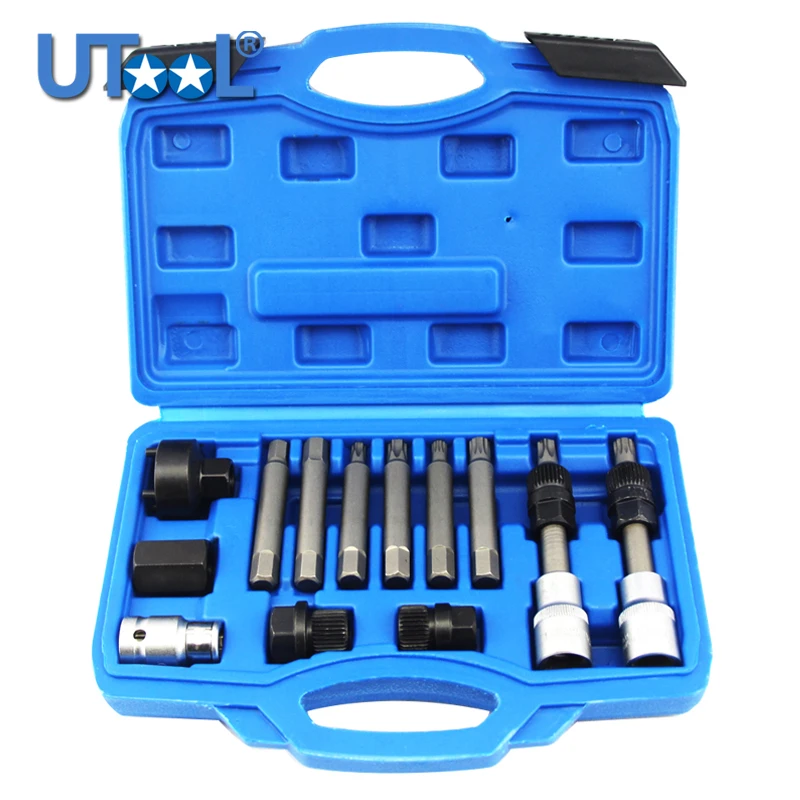 13 Pcs Alternator Freewheel Pulley Removal Engine Auto Tool Set For