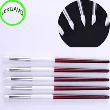 30f#5 шт. инструменты для маникюра резьба ручка кисть для рисования силиконовая головка деревянная ручка