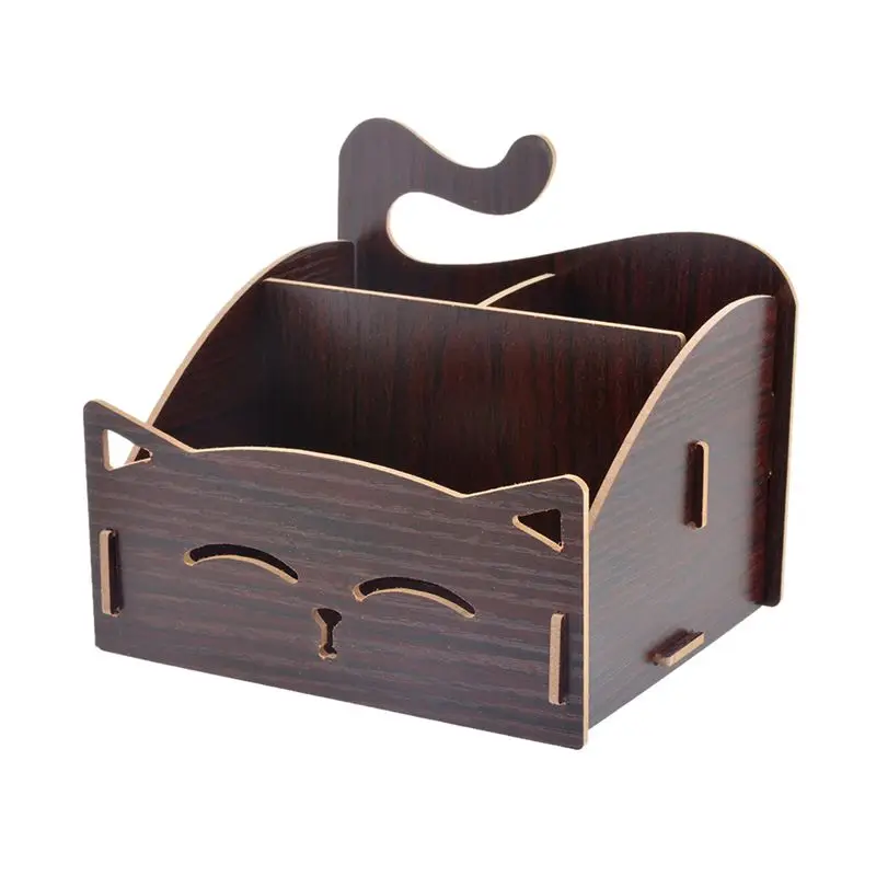 

Hoomall Jewelry Organizer Wooden Storage Box Cosmetics Cute Pen Box Container Office Multi-function Desktop Storage Assembly