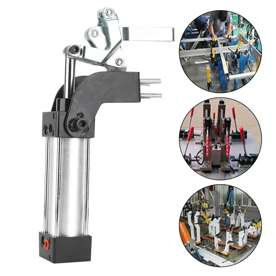 

Holding 50KG Capacity Cylinder Pneumatic Clamp GH-20820-A 174mm Intake interface Metal Clamp