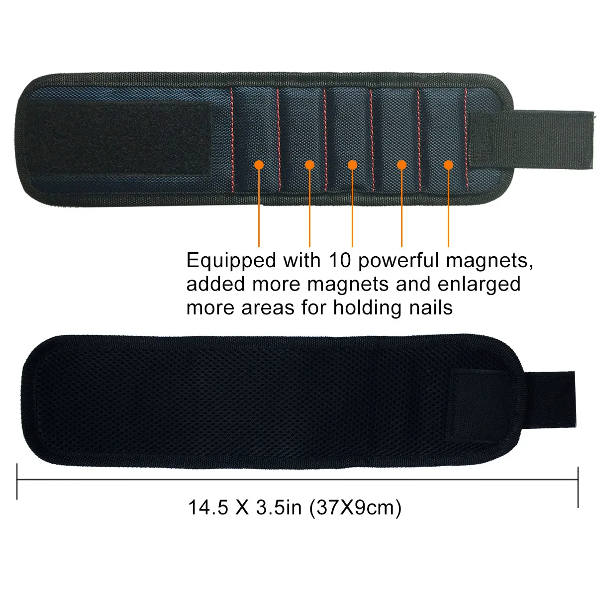 Магнитный браслет с сильными магнитами для крепления винтов, гвоздей, сверл, сумка для инструментов, идеально подходит для ремонта автомобиля, хранения вязания