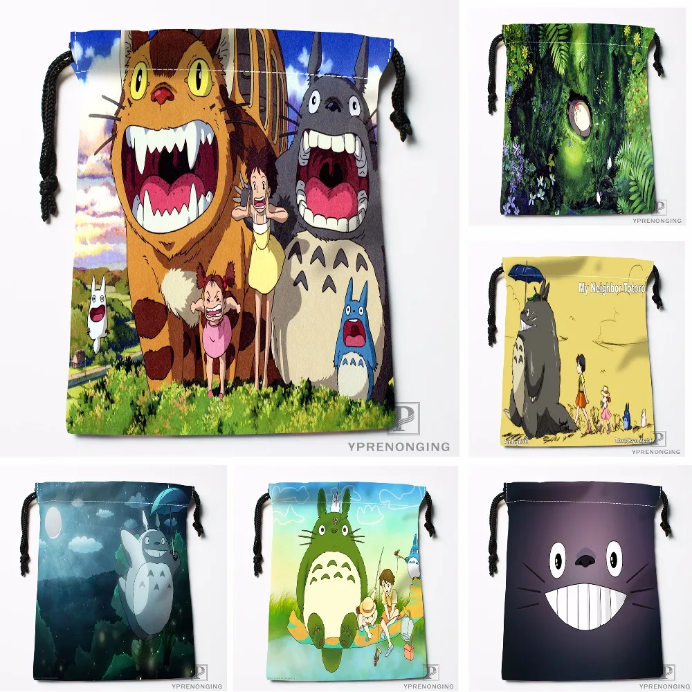 Custom My Neighbor Totoro Drawstring Bags Printing Travel Storage Mini Pouch Swim Hiking Toy Bag Size