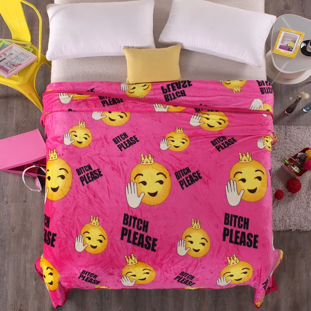 Emoji Pattern Super Soft Fuzzy Polar Fleece Blanket On Bed Couch Simple Fleece Blanket Pattern Emoji Pattern Super Soft Fuzzy Polar Fleece Blanket On Bed Couch Simple Fleece Blanket Pattern