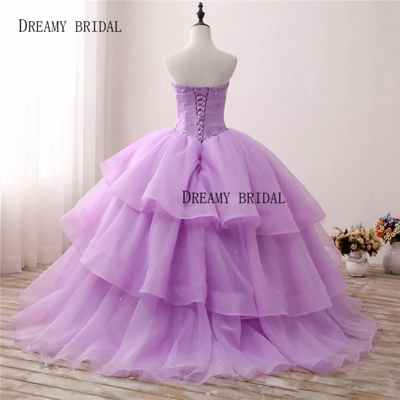 Dreamy Bridal Coral Quinceanera Dress Ball Gown Sweetheart Vestidos de 15 Anos Crystals Beaded Debutante Longo Tiered Organza