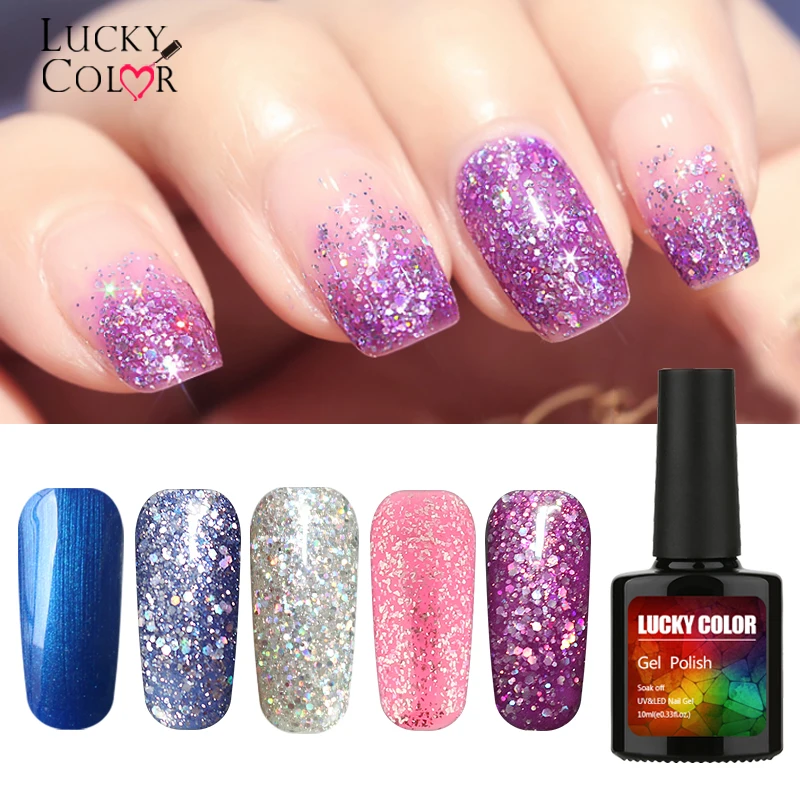 Diamond Nail Gel Glitter LED UV Gel Manicure Shiny Sequins Soak Off ...