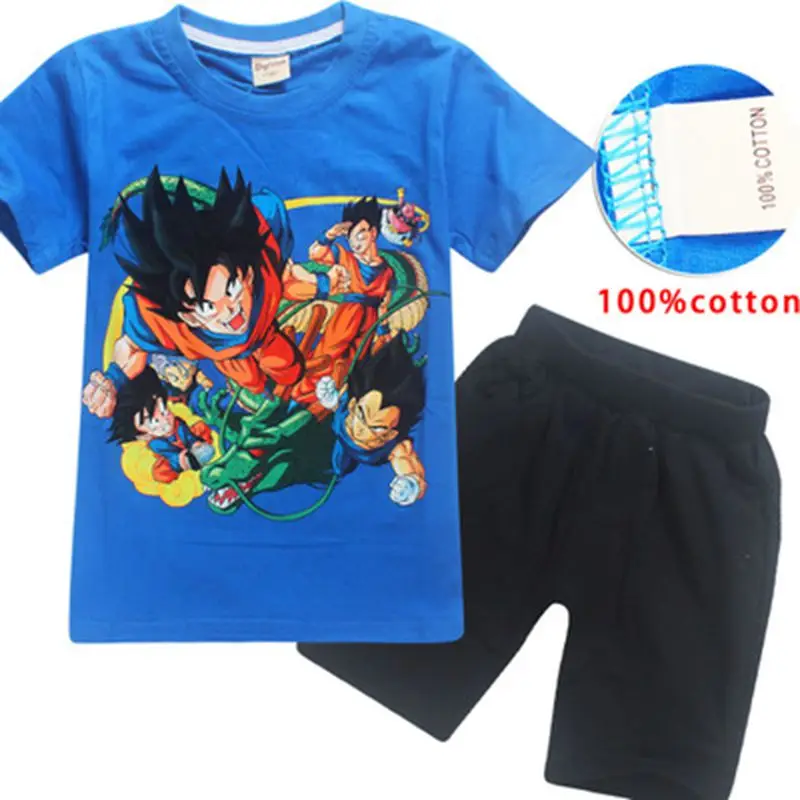 

Dragon ball kids clothes boys clothes Hot Sale Brand Boys Clothing Children Summer Cartoon Kids Boy Clothing Sets T-shirt+Pants