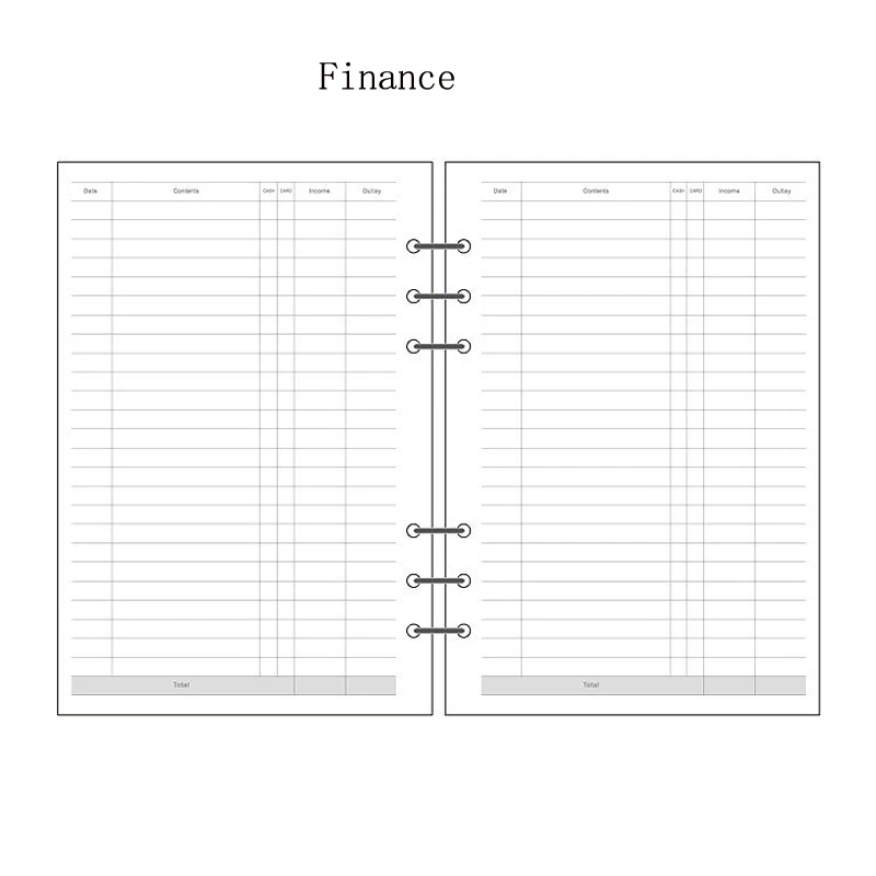 EZONE A5 A6 A7 запасной лист страницы заправка спираль блокнот молочный план счета Примечание напоминание бумага Spiraal тетрадь обложка ПВХ папка - Цвет: Finance