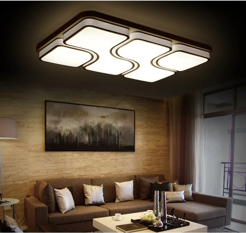 Iron Hardware Acrylic LED Ceiling Light Living Room Bedroom Study Room