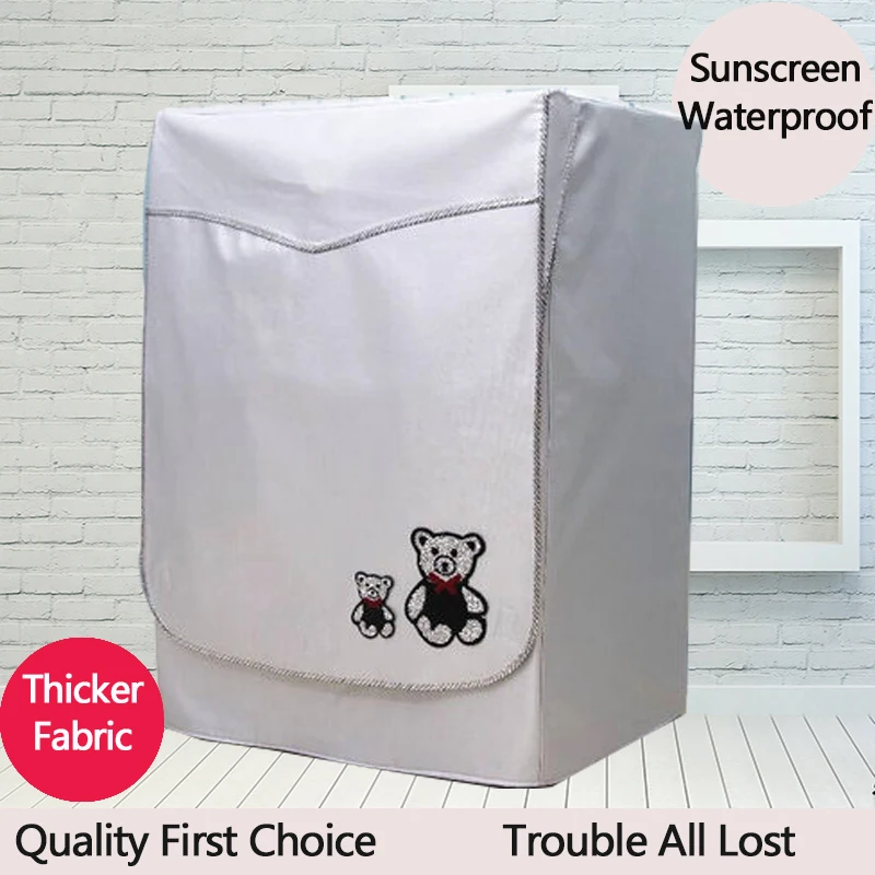 SRYSJS Thicken Washing Machine Cover Double Coated Silver Waterproof