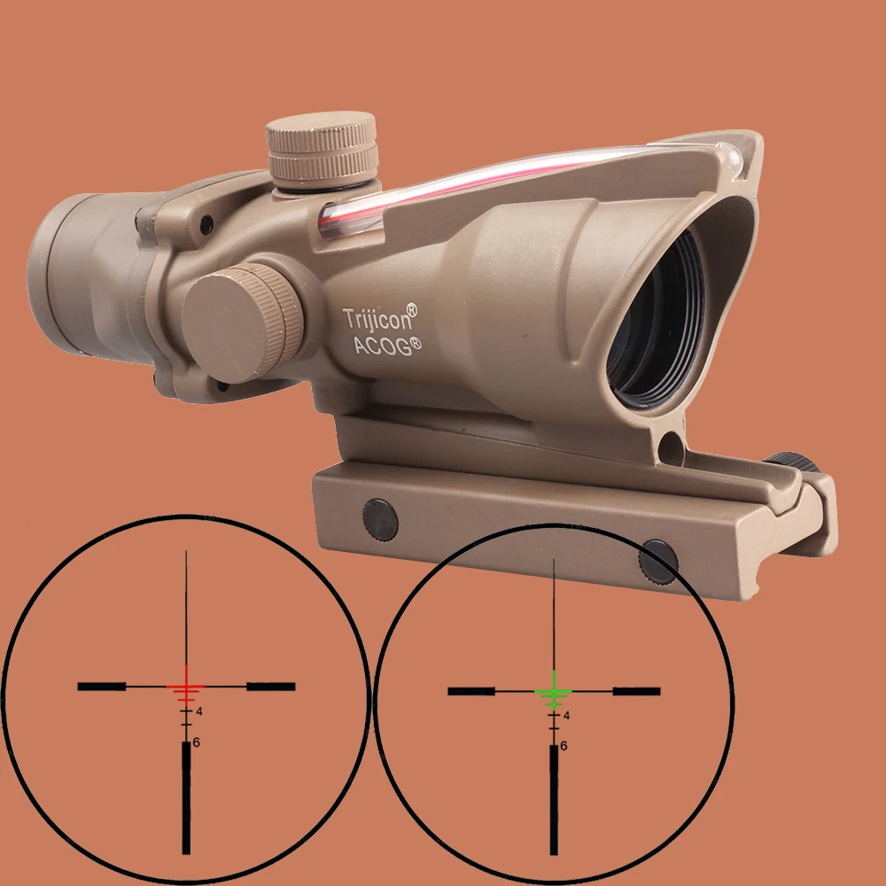 Тактический ACOG 4X32 прицел настоящий волоконный красный зеленый с подсветкой BDC стекло Выгравированный охотничий прицел для винтовки Cal. 223/. 308