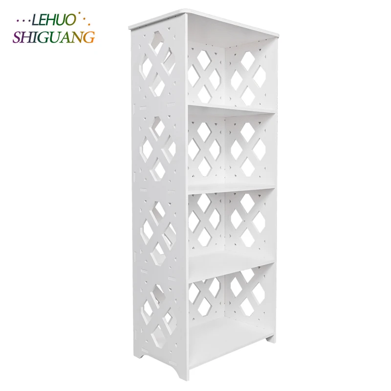 Wood-plastic Board Five Tiers Rhombic Lattice Storage Rack Living room Bookshelf Home Decor bookcase home kitchen Furniture Wood-plastic Board Five Tiers Rhombic Lattice Storage Rack Living room Bookshelf Home Decor bookcase home kitchen Furniture