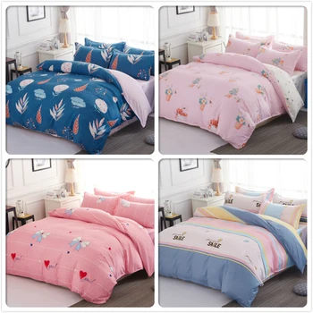 

Duvet Cover Sheet Pillowcase 3/4 pcs Bedding Sets Soft Cotton Bed Linen Adult Kids Quilt Pillow Case Single Twin Queen King Size