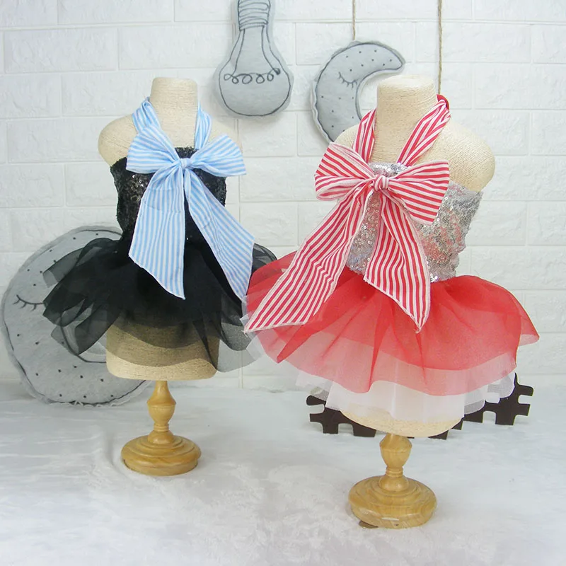 

Cute biling Dog puppy big bow dress Tutu skirt dog pet cat luxury Princess wedding Dress summer dog chihuahua party clothes vest