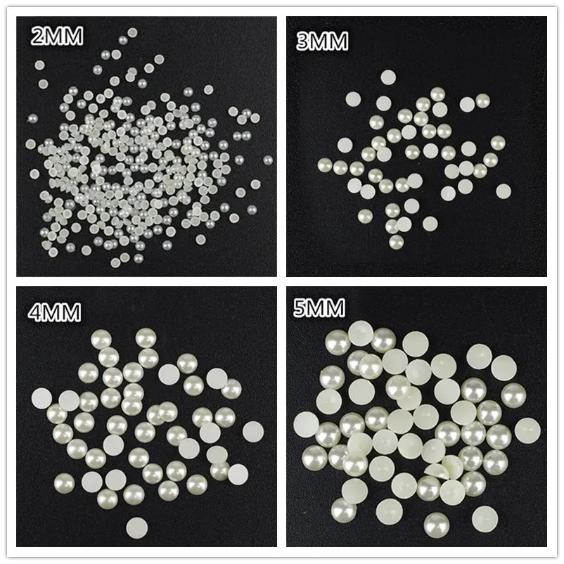 

2mm,3mm,4mm,5mm,6mm, ABS Imitation Pearls Half Round Flatback Beads Beige Nail Art Jewelry DIY Decoration