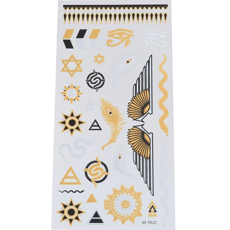 

Summer Girl Tattoo Sticker Angel Wings Sun Triangle Fashion Gold Sexy Arms Thighs Chest Back Temporary Tattoo Stickers