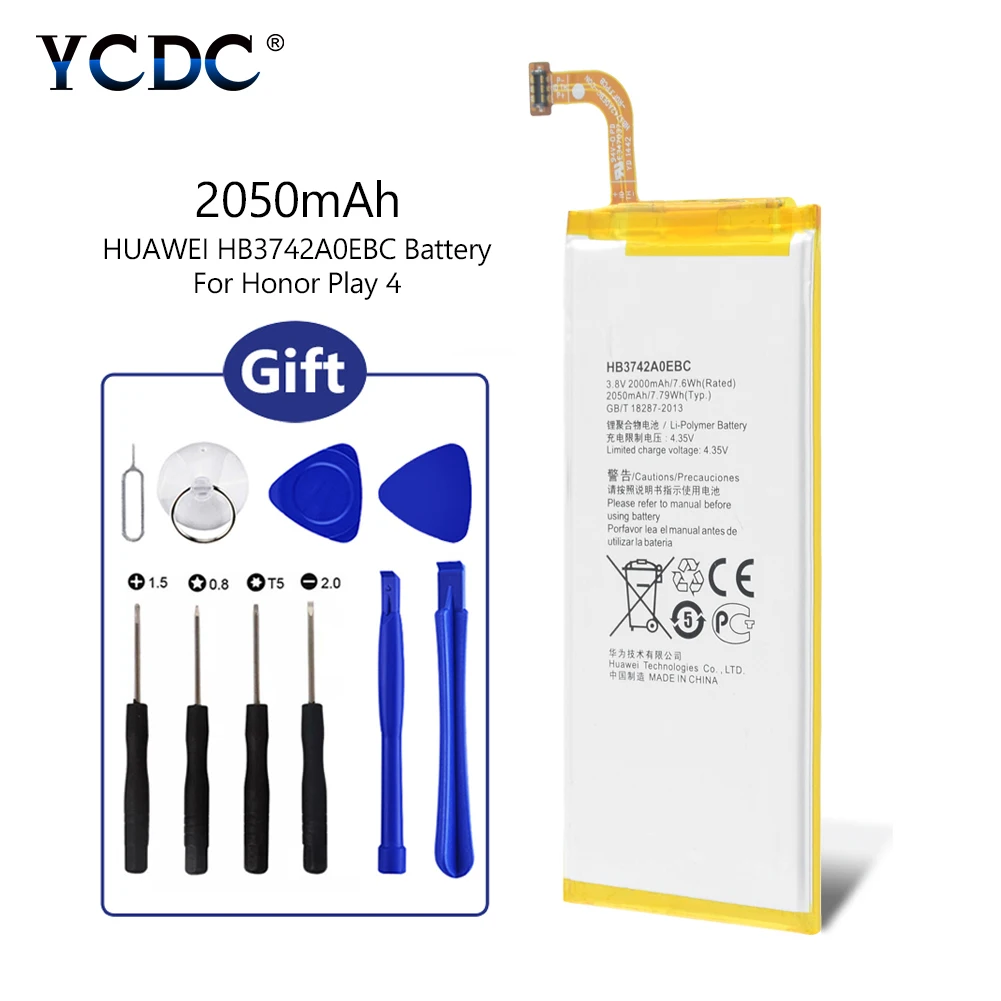 

HB3742A0EBC 3.8V 2050mAh Li-ion Phone Battery + Repair Kits For Huawei Ascend P6 P6-C00 P6S P6S-U00 P6-T00 P6-T00V P6-U00