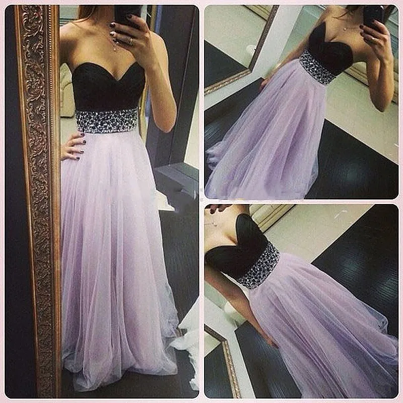 light purple and black dress