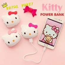 6500mAh Fashion Hello Kitty Power Bank External Universal Battery Charger Cute Cartoon Cat Powerbank For Iphone