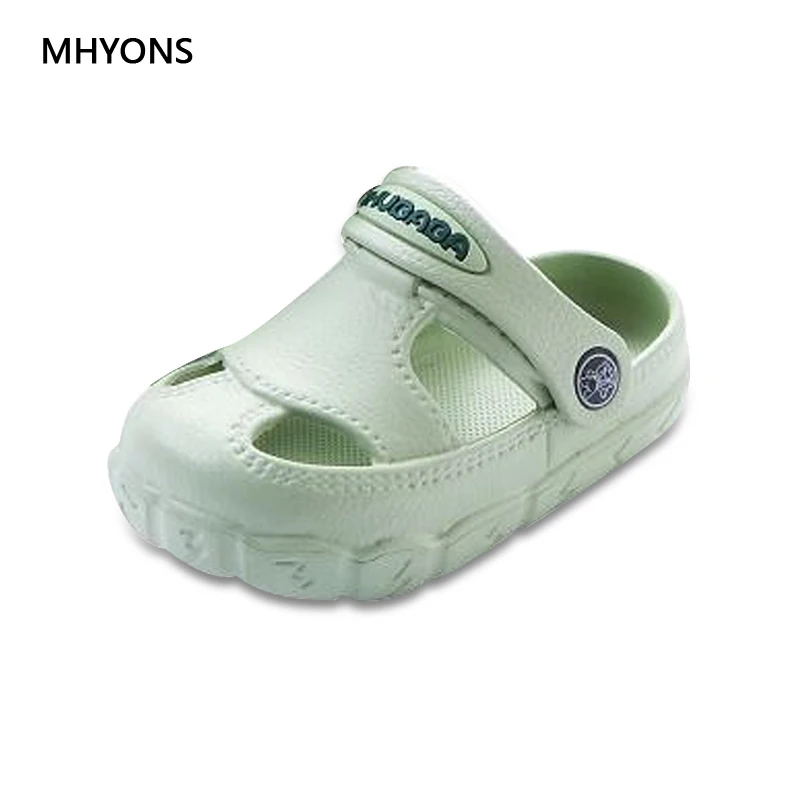 MHYONS/2019 милые домашние туфли на весну и осень, обувь с дырками, модные тапочки для мальчиков и девочек, унисекс, размер 21-25