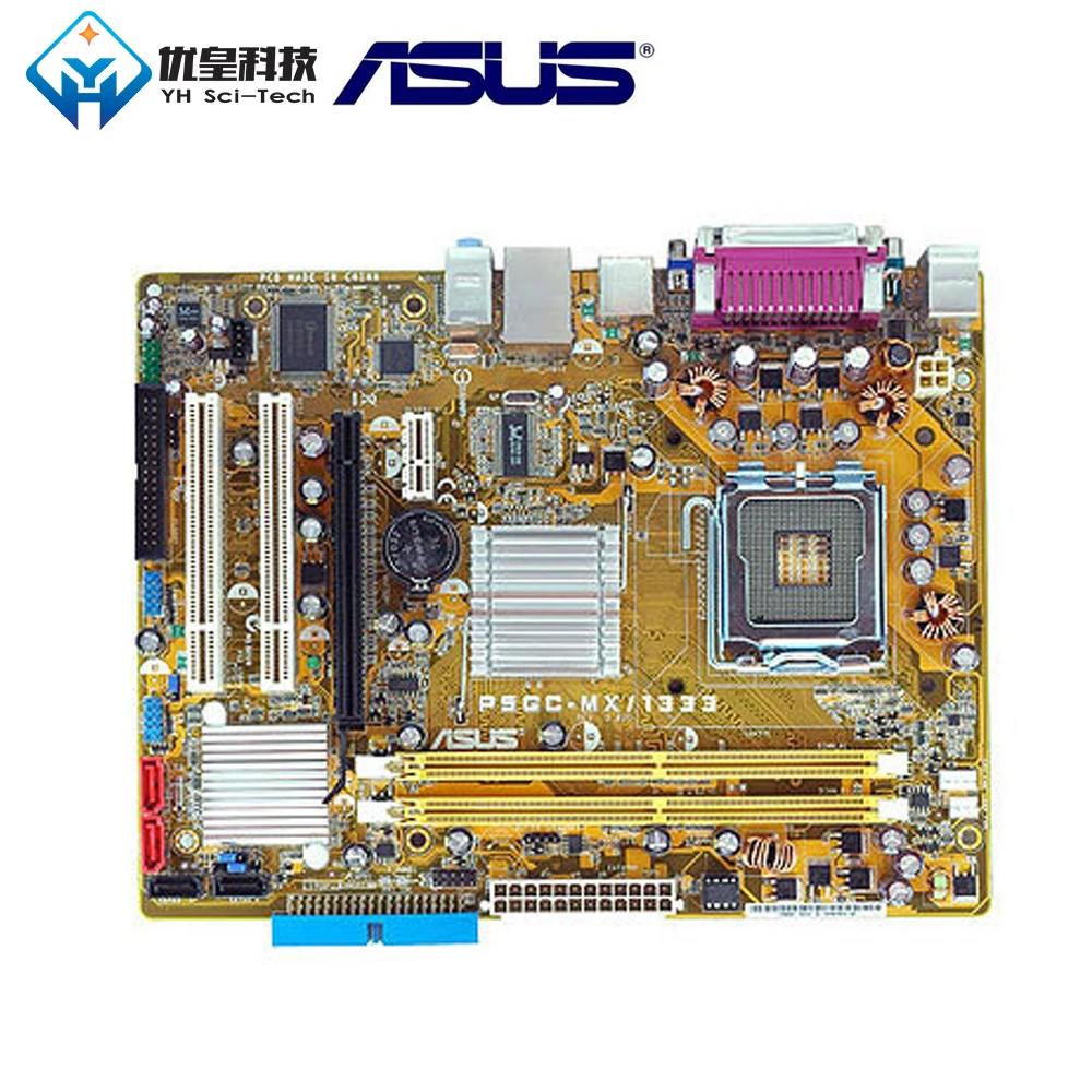 Asus P5GC-MX/1333 Intel 945GC A2 оригинальная б/у материнская плата LGA 775 Core2 Duo Pentium D/4 Celeron D DDR2 2G Micro ATX