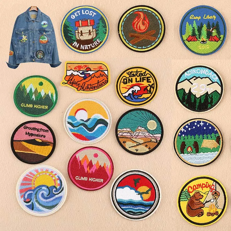 

Clothes Patch Popular Hot Sale Round 1PC Iron On High Quality Badges DIY Clothes Stickers Patches for Clothing Embroidered